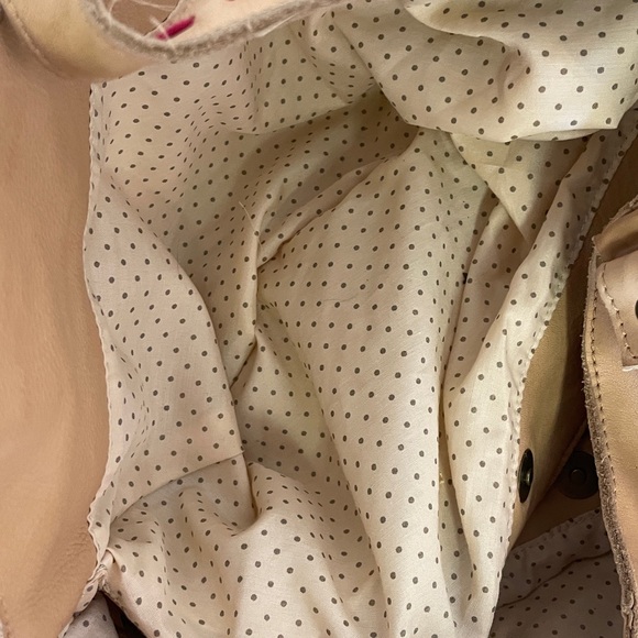 Lucky Penny Anthropologie Boho Leather Canvas Fringe Shoulder bag Hobo Cowgirl - Picture 4 of 7